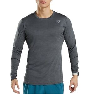 Gymshark Gray & Black Long Sleeve Speed Top Shirt size XXL